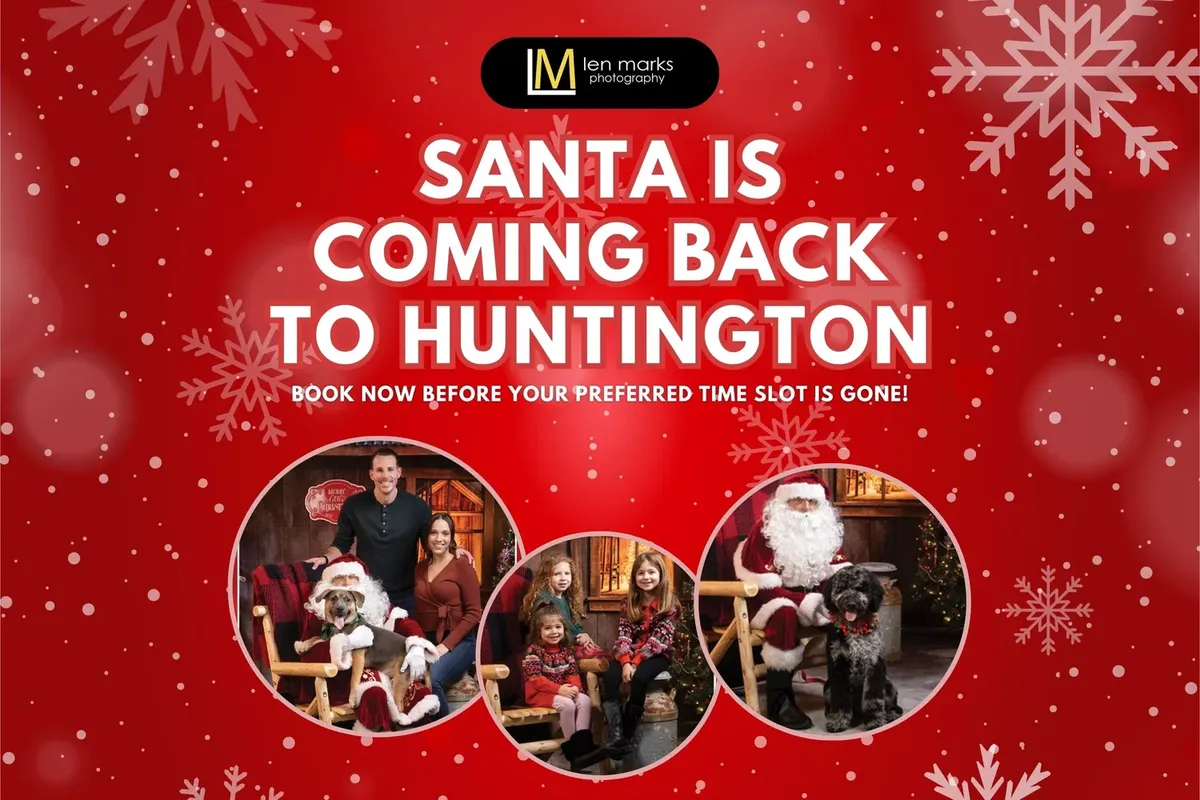 Capture the Magic of the Holidays in Huntington: Santa is Back for Exclusive Photo Shoots!